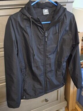 New Balance Black Hooded Windbreaker Jacket